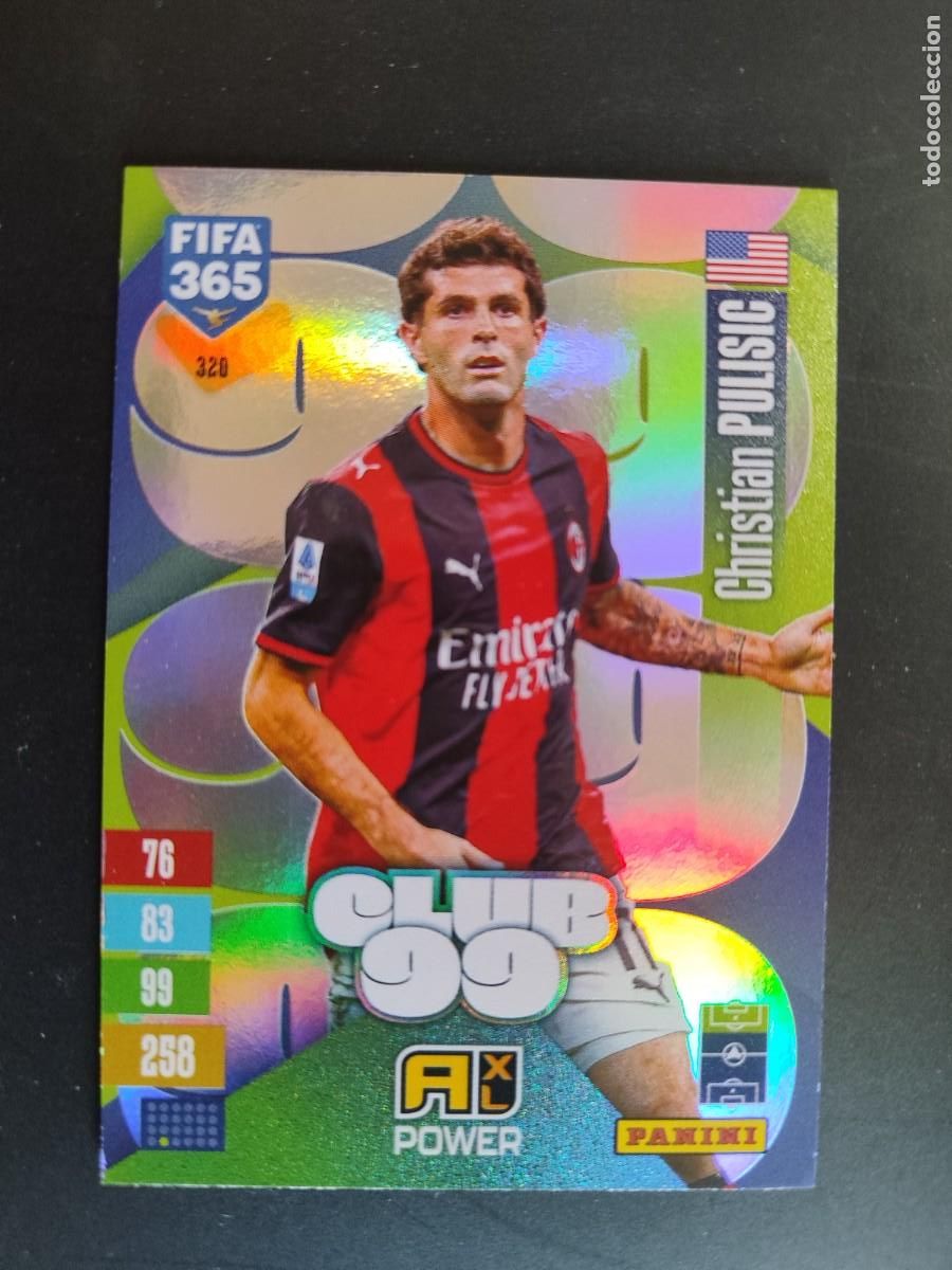 Cromos de f&uacute;tbol: ADRENALYN XL FIFA 365 2027 CARD CLUB99 PULISIC AC MILAN # 320 PANINI