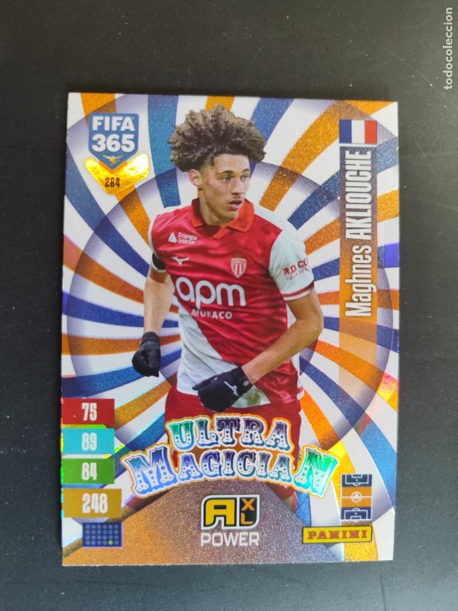 Cromos de f&uacute;tbol: ADRENALYN XL FIFA 365 2027 CARD ULTRA MAGICIAN AKLIOUCHE MONACO # 264 PANINI