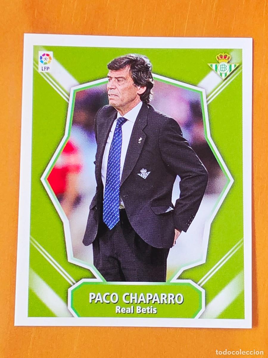 Cromos de f&uacute;tbol: Entrenador Paco Chaparro, Real Betis, Panini Ediciones Liga Este 2008 2009 08 09, sin pegar