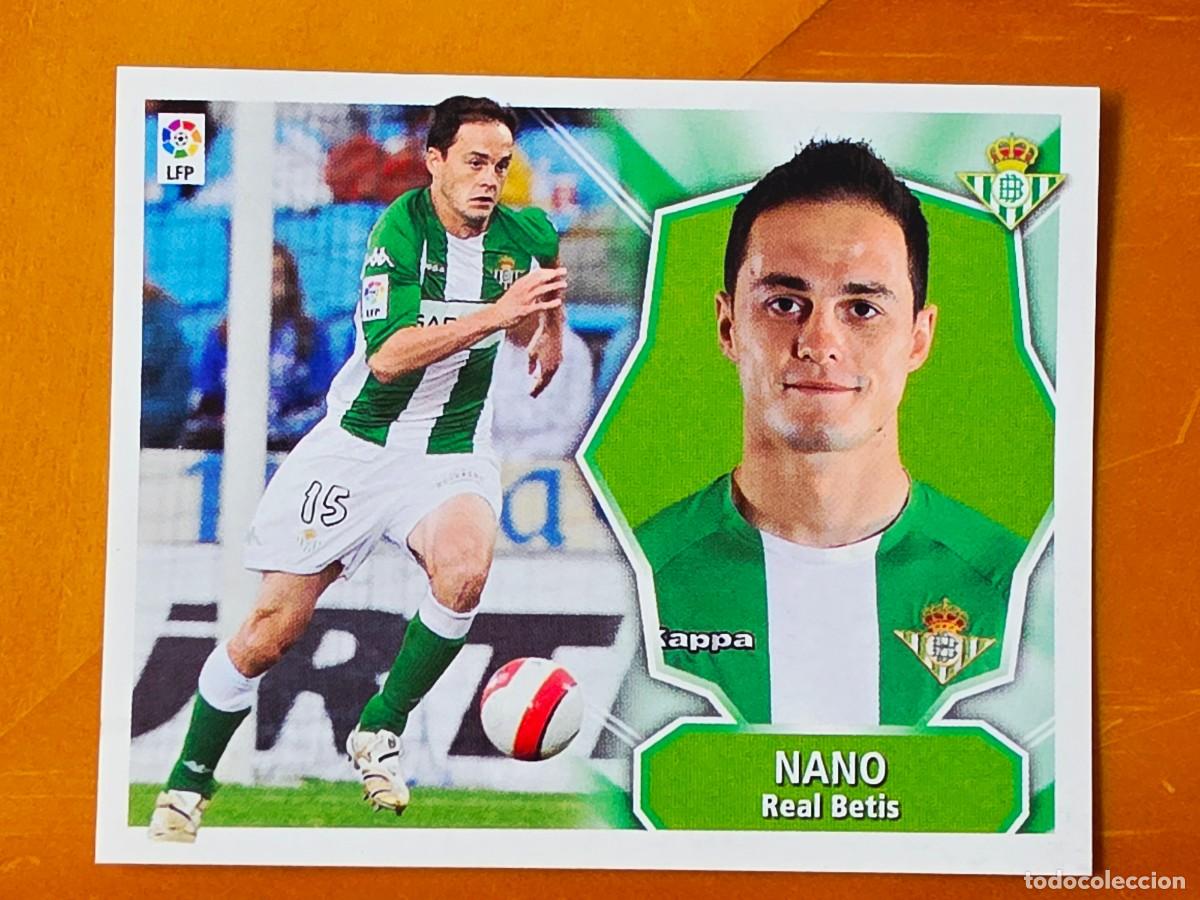 Cromos de f&uacute;tbol: Nano, Baja, Real Betis, Panini Ediciones Liga Este 2008 2009 08 09, sin pegar
