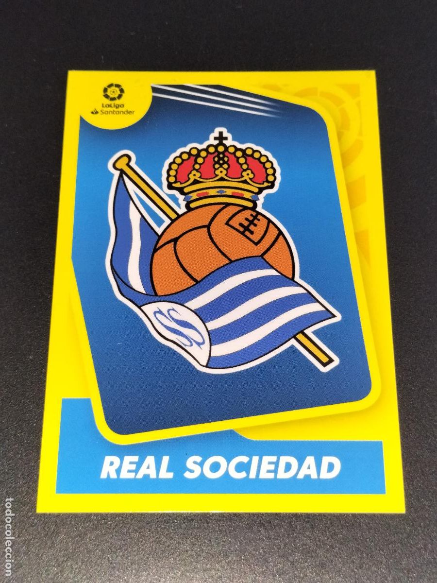 Cromos de f&uacute;tbol: N&ordm; 1 ESCUDO LOGO REAL SOCIEDAD CROMOS LALIGA SANTANDER ESTE LIGA FUTBOL 2021 2022 21 22 PANINI
