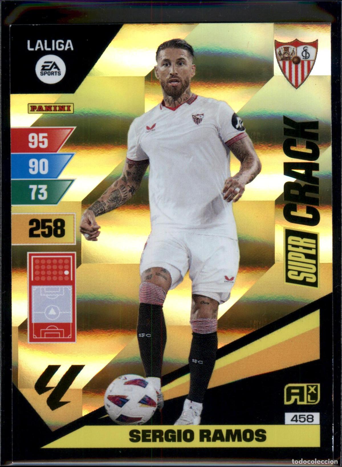 Figurine di Calcio: Sergio Ramos Super Crack N&ordm; 458 Sevilla FC LaLiga EA Sports Adrenalyn XL 2023 2024 Panini 23 24