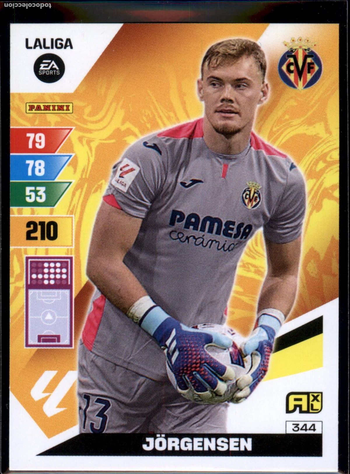 Cromos de f&uacute;tbol: J&ouml;rgensen N&ordm; 344 Villarreal CF LaLiga EA Sports Adrenalyn XL 2023 2024 Panini 23 24