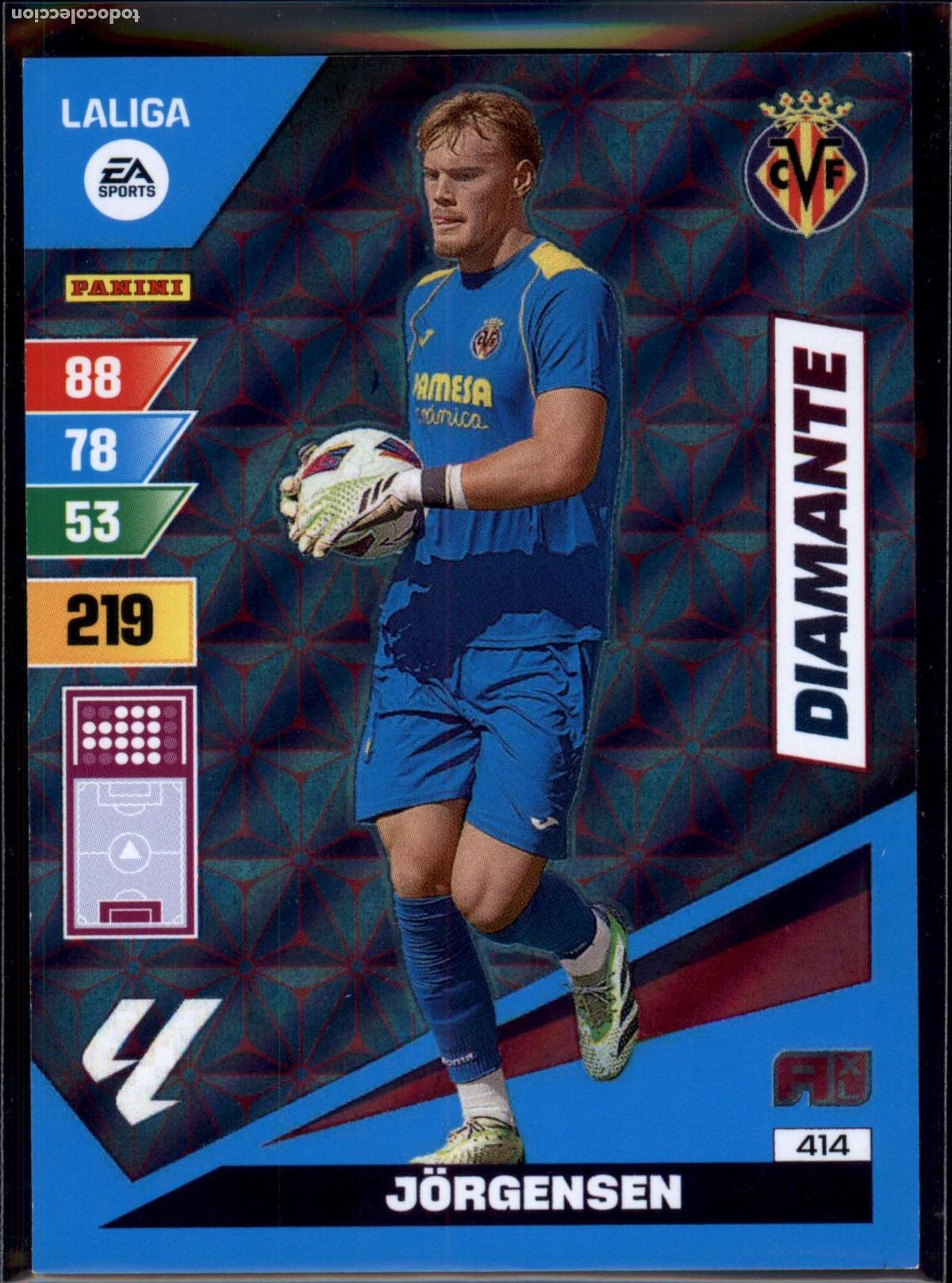 Football Stickers: J&ouml;rgensen Diamante N&ordm; 414 Villarreal CF LaLiga EA Sports Adrenalyn XL 2023 2024 Panini 23 24