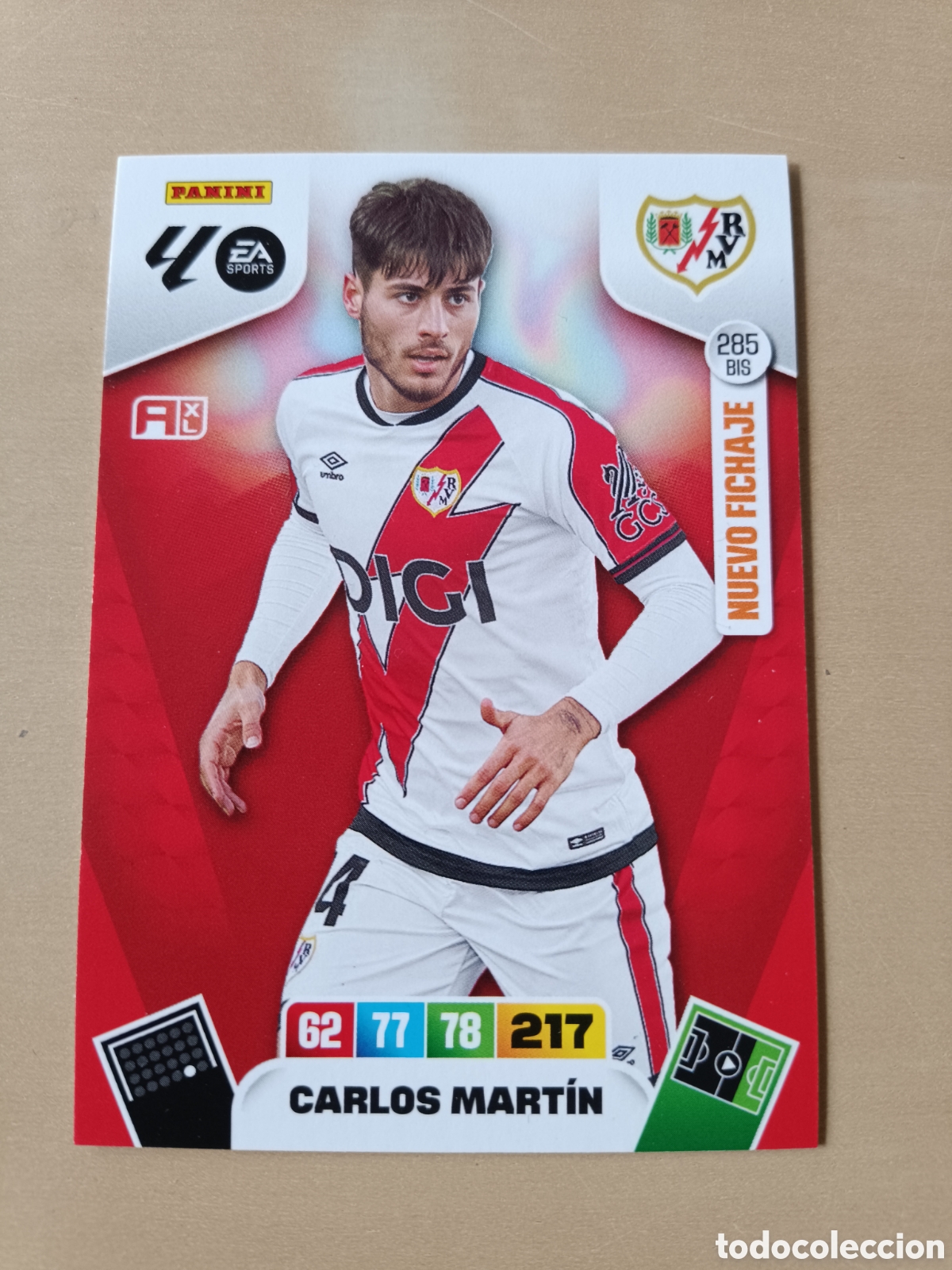 Cromos de f&uacute;tbol: CARLOS MART&Iacute;N RAYO VALLECANO ADRENALYN XL LIGA 2025 2026 25 26 285 BIS SEGUNDA EDICI&Oacute;N