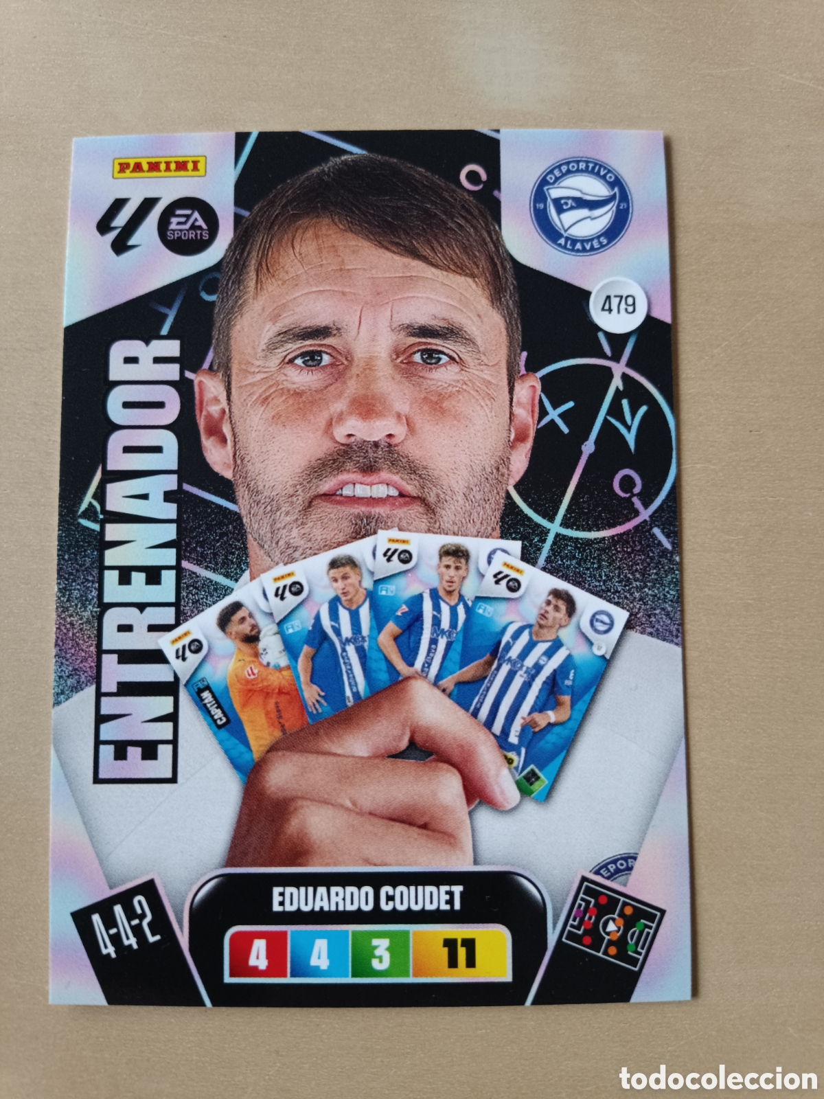 Cromos de f&uacute;tbol: EDUARDO COUDET ENTRENADOR ALAV&Eacute;S ADRENALYN XL LIGA 2025 2026 25 26 479 SEGUNDA EDICI&Oacute;N