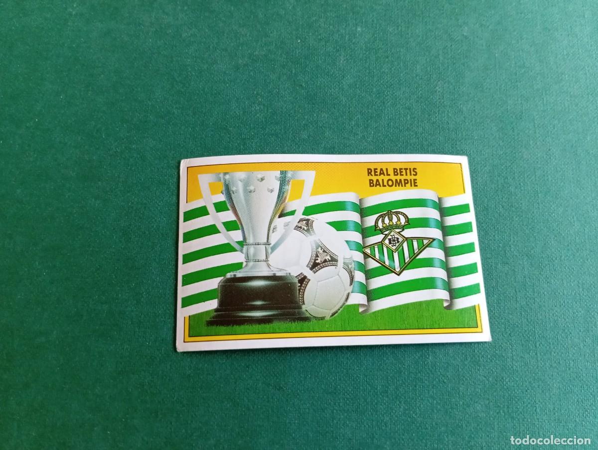 Fu&szlig;ball-Sticker: Liga Este 1990 1991 90 91 REAL BETIS UNIFORME Y ESCUDO NUNCA PEGADO