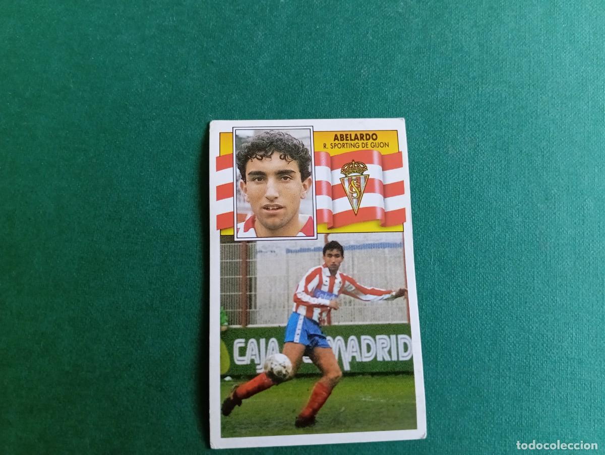 Fu&szlig;ball-Sticker: Liga Este 1990 1991 90 91 SPORTING GIJ&Oacute;N ABELARDO NUNCA PEGADO