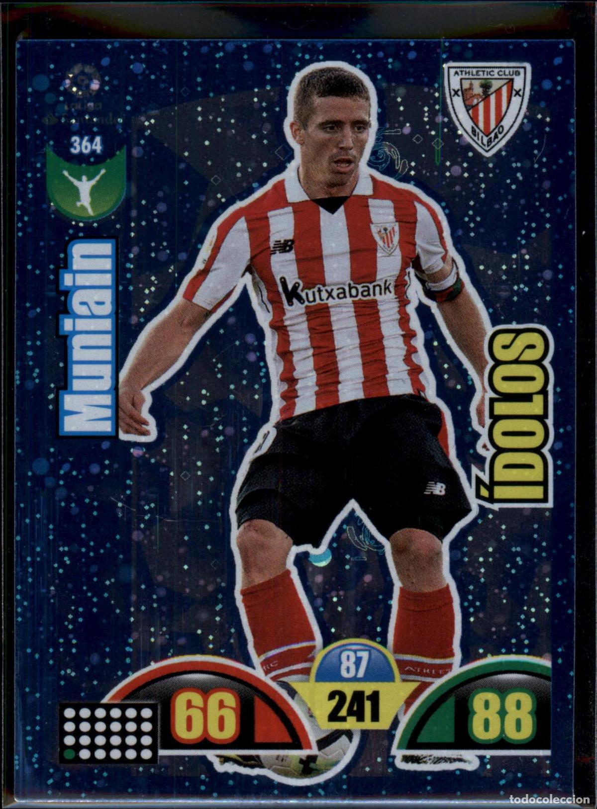 Cromos de f&uacute;tbol: Muniain &Iacute;dolos N&ordm; 374 Athletic Club LaLiga Santander Adrenalyn XL 2017 2018 Panini 17 18