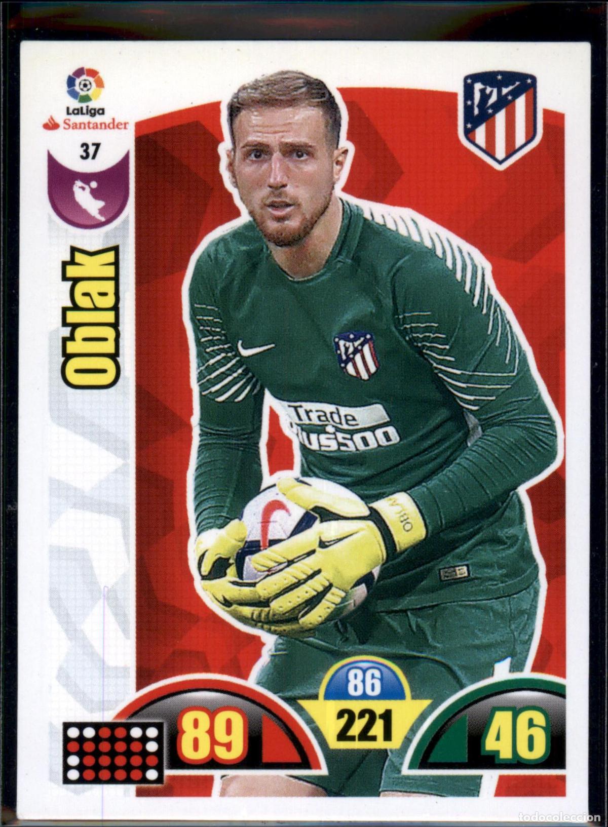 Cartes &agrave; collectionner de Football: Oblak N&ordm; 37 Atl&eacute;tico de Madrid LaLiga Santander Adrenalyn XL 2017 2018 Panini 17 18