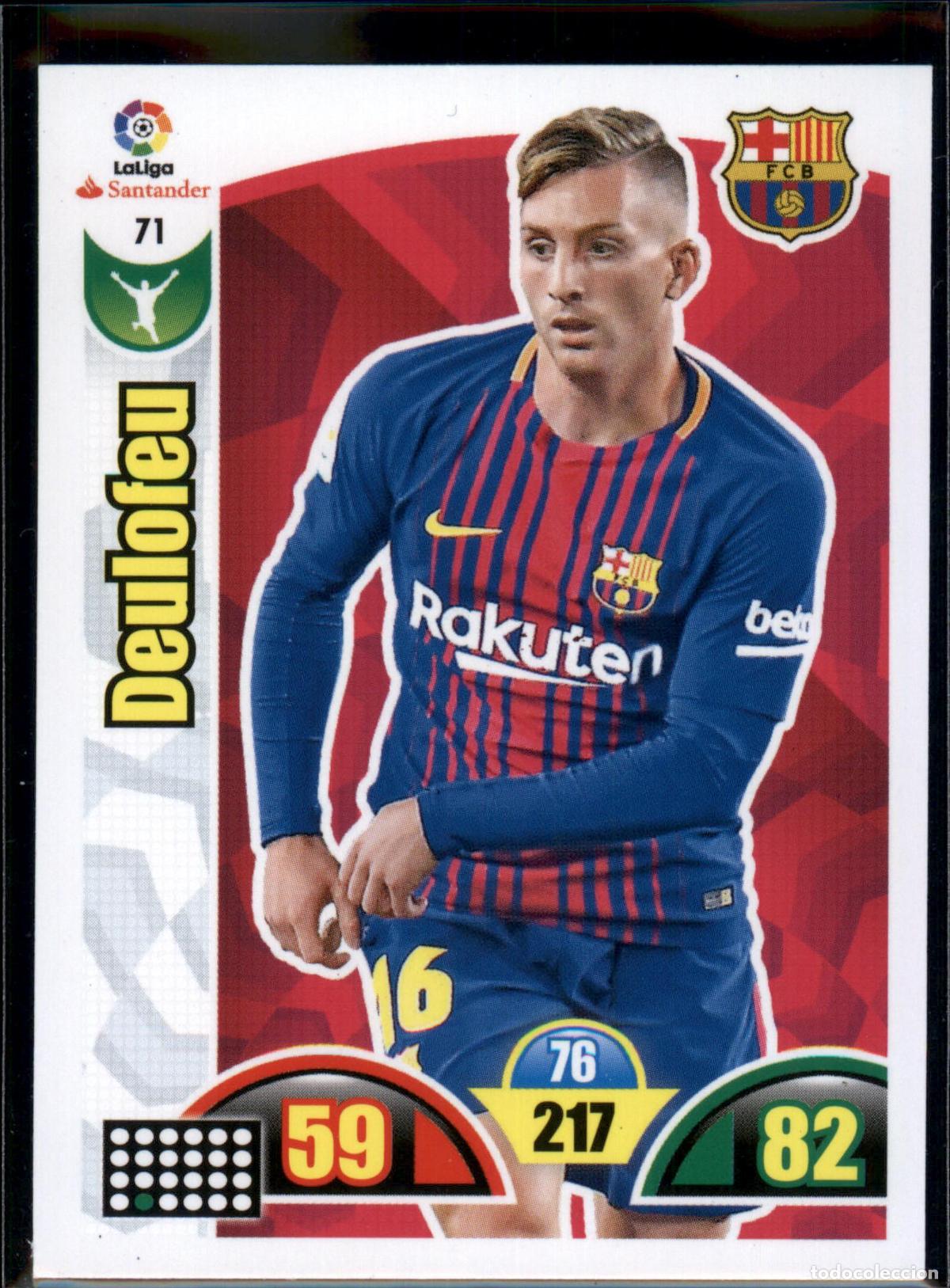 Cromos de f&uacute;tbol: Deulofeu N&ordm; 71 Bar&ccedil;a (Barcelona) LaLiga Santander Adrenalyn XL 2017 2018 Panini 17 18