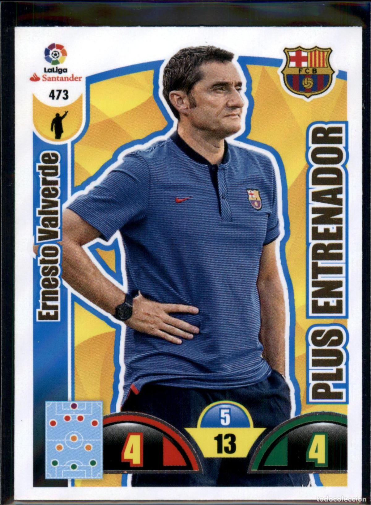 Cromos de f&uacute;tbol: Ernesto Valverde Plus Entrenador N&ordm; 473 Bar&ccedil;a Liga Santander Adrenalyn XL 2017 2018 Panini 17 18