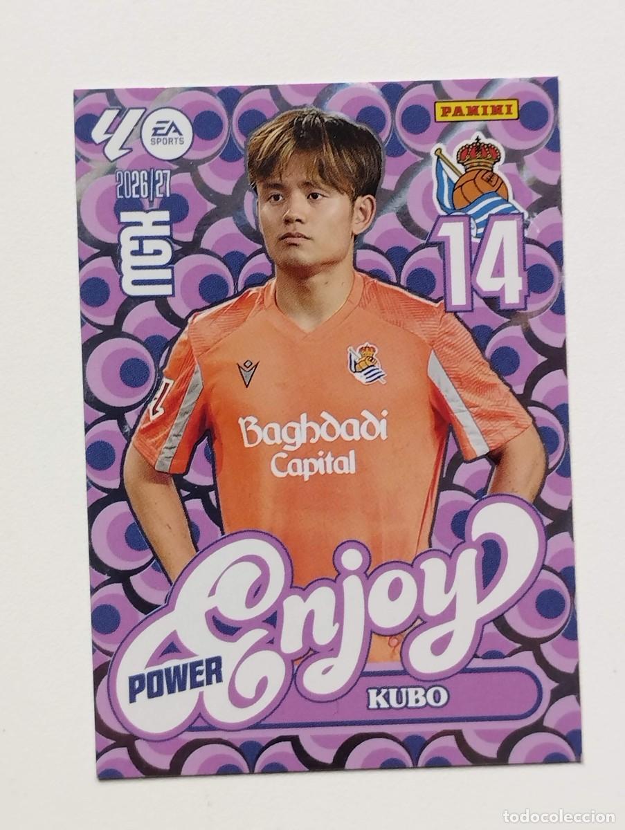 Cromos de f&uacute;tbol: CROMO CARD 2026 2027 MEGACRACKS 27 26 MGK PANINI ENJOY POWER TAKEFUSA KUBO 384P 384 P REAL SOCIEDAD
