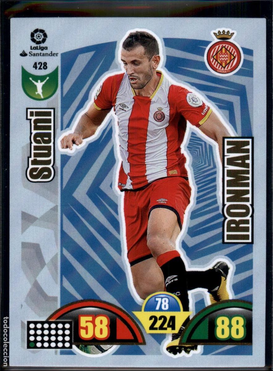Cromos de f&uacute;tbol: Stuani Ironman N&ordm; 428 Girona FC LaLiga Santander Adrenalyn XL 2017 2018 Panini 17 18