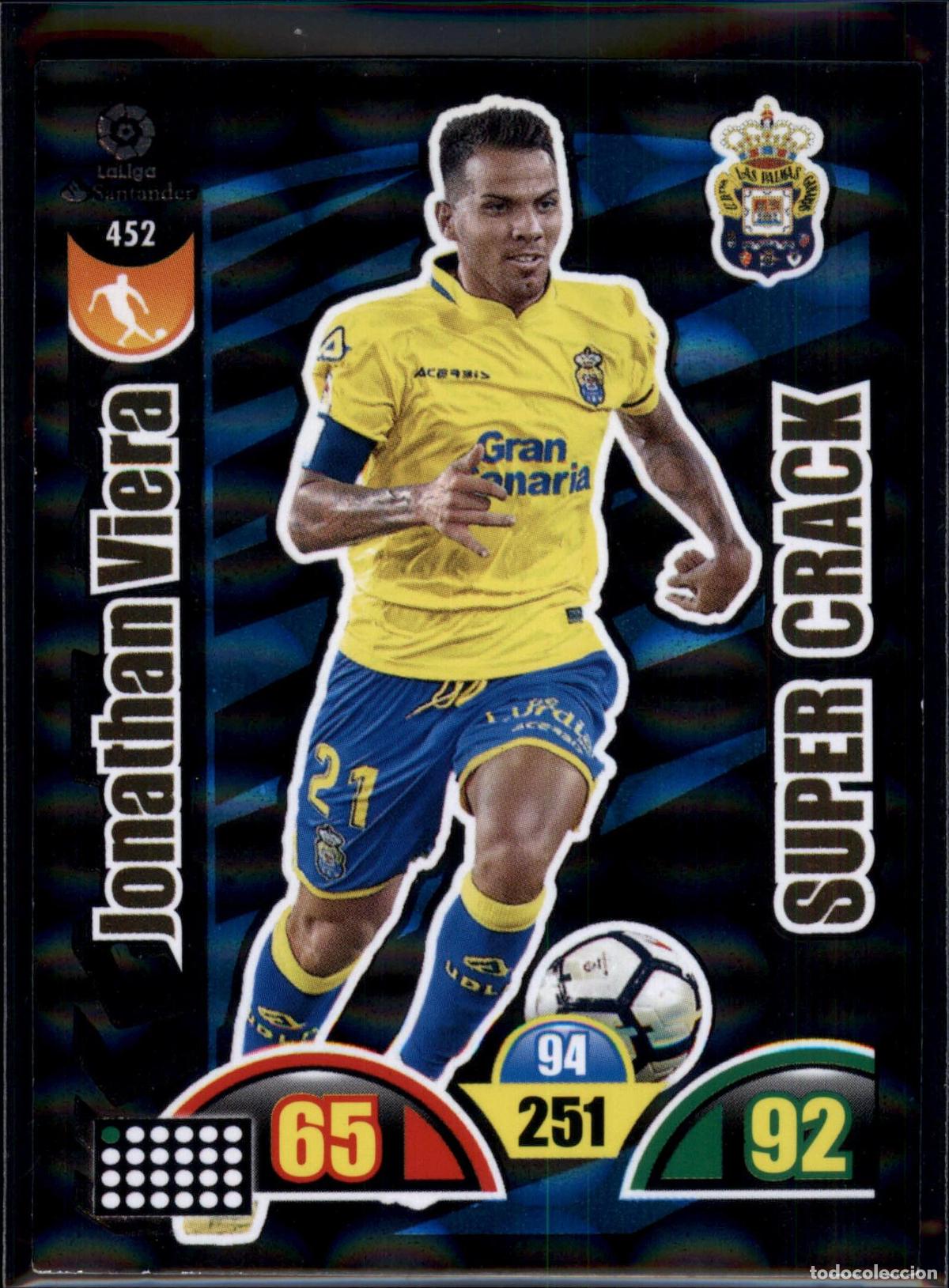 Cartes &agrave; collectionner de Football: Jonathan Viera Super Crack N&ordm; 452 UD Las Palmas LaLiga Santander Adrenalyn XL 2017 2018 Panini 17 18