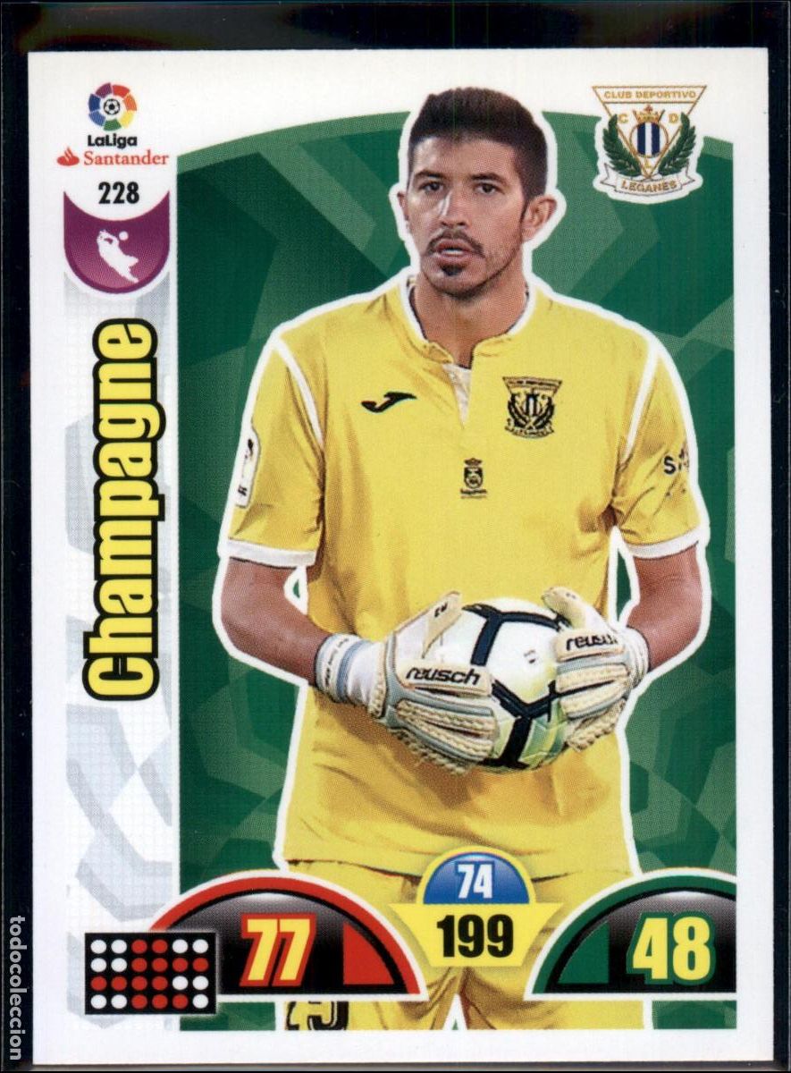 Cartes &agrave; collectionner de Football: Champagne N&ordm; 228 CD Legan&eacute;s LaLiga Santander Adrenalyn XL 2017 2018 Panini 17 18