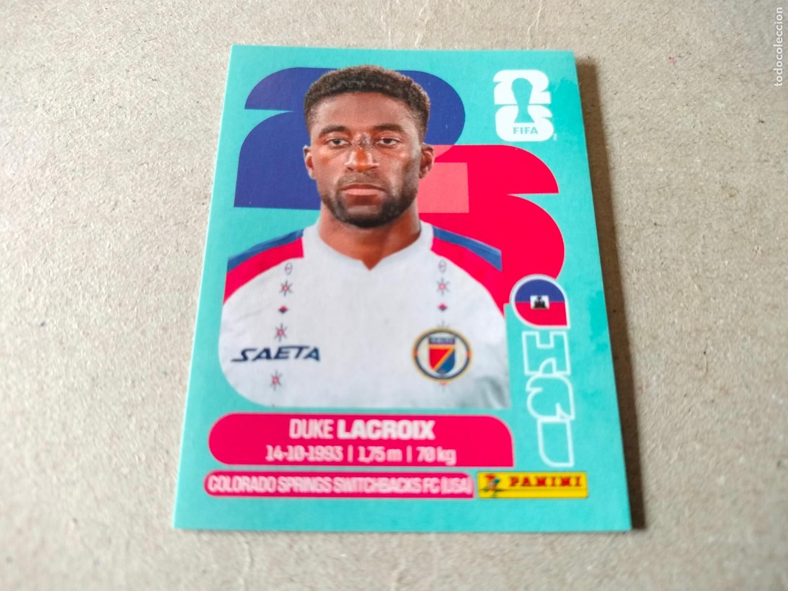 Cromos de f&uacute;tbol: CROMO FUTBOL MUNDIAL 2026 LACROIX HAITI N&Uacute;MERO 7