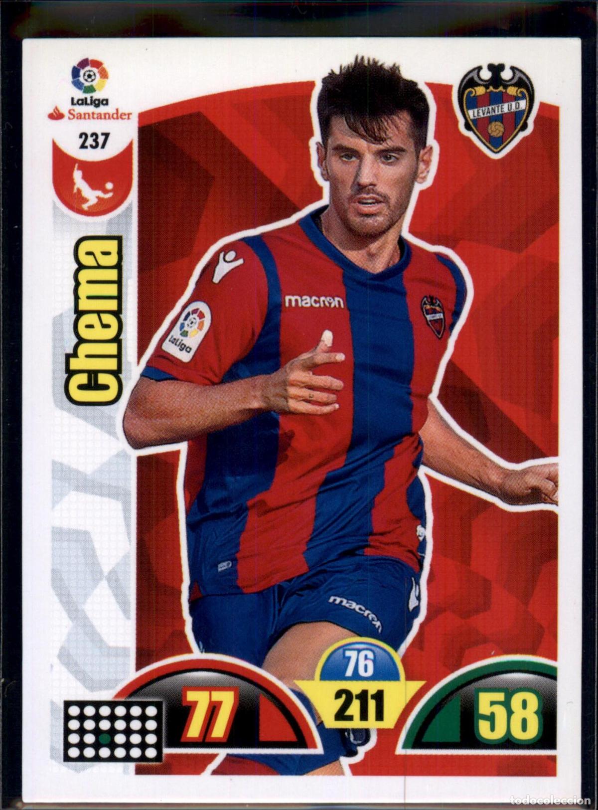 Cromos de f&uacute;tbol: Chema N&ordm; 237 Levante UD LaLiga Santander Adrenalyn XL 2017 2018 Panini 17 18
