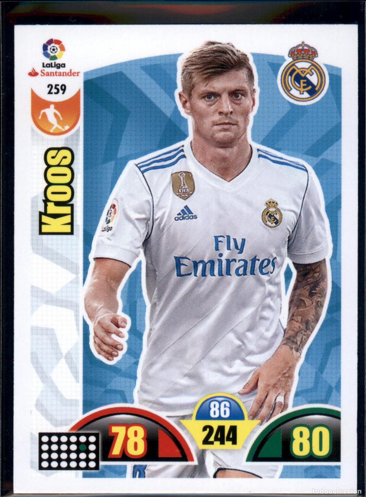 Cromos de f&uacute;tbol: Kroos N&ordm; 259 Real Madrid LaLiga Santander Adrenalyn XL 2017 2018 Panini 17 18