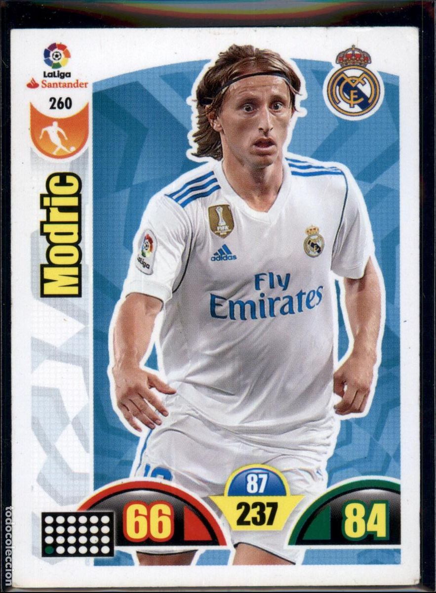 Cromos de f&uacute;tbol: Modric N&ordm; 260 Real Madrid LaLiga Santander Adrenalyn XL 2017 2018 Panini 17 18