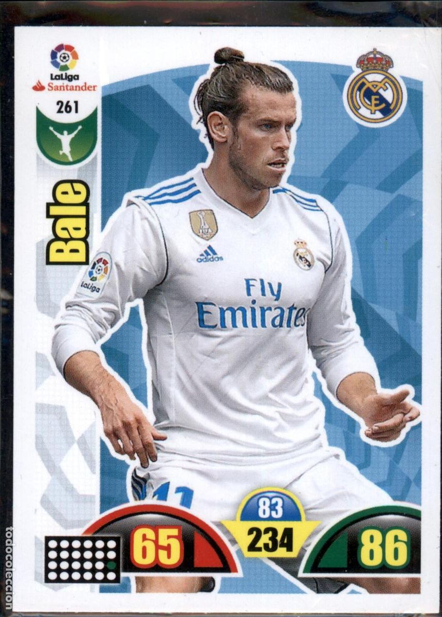 Cromos de f&uacute;tbol: Bale N&ordm; 261 Real Madrid LaLiga Santander Adrenalyn XL 2017 2018 Panini 17 18