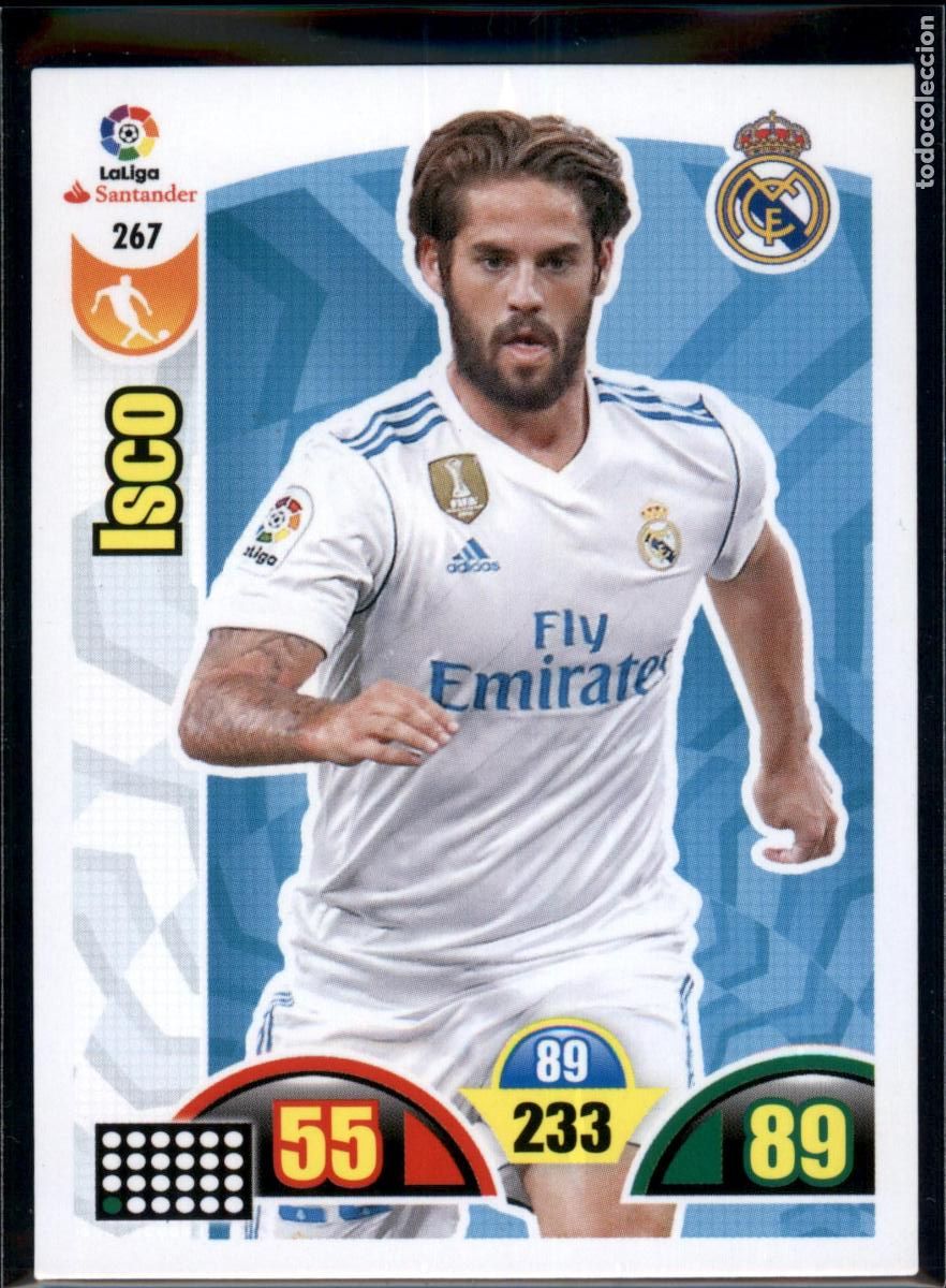 Cromos de f&uacute;tbol: Isco N&ordm; 267 Real Madrid LaLiga Santander Adrenalyn XL 2017 2018 Panini 17 18