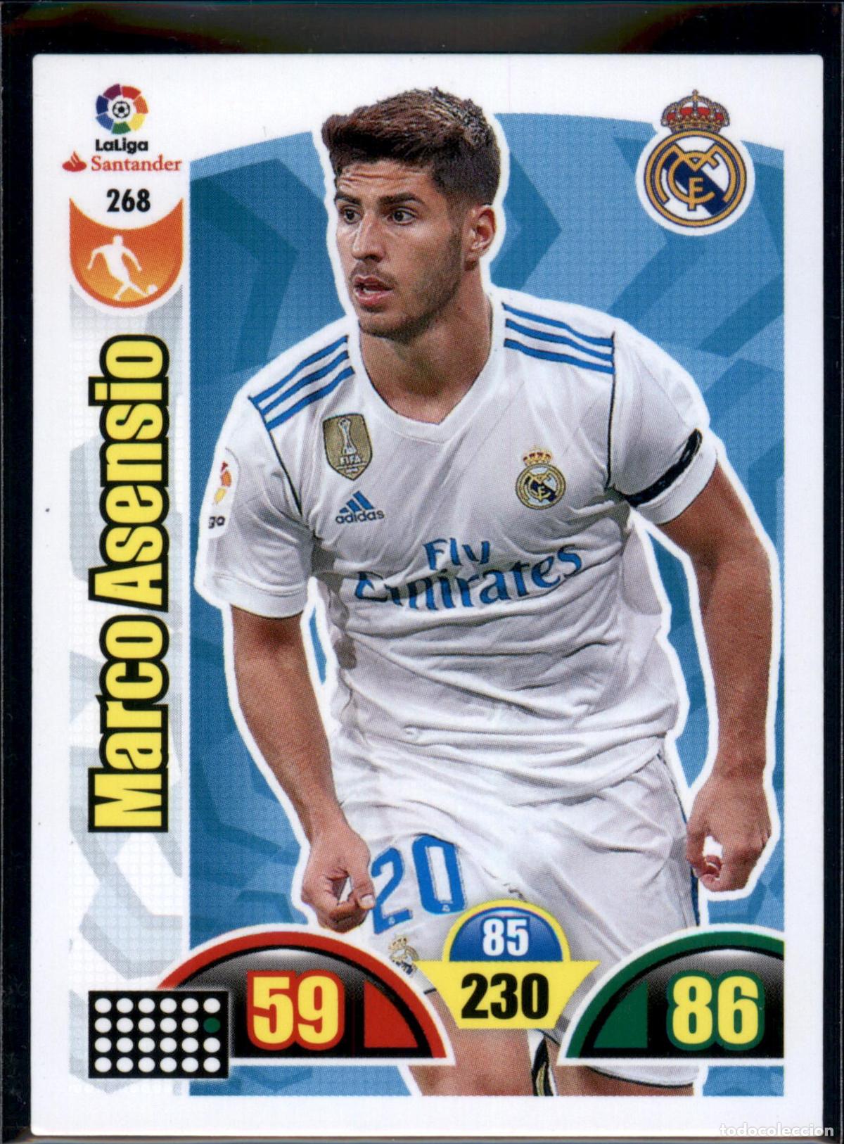 Cromos de f&uacute;tbol: Marco Asensio N&ordm; 268 Real Madrid LaLiga Santander Adrenalyn XL 2017 2018 Panini 17 18