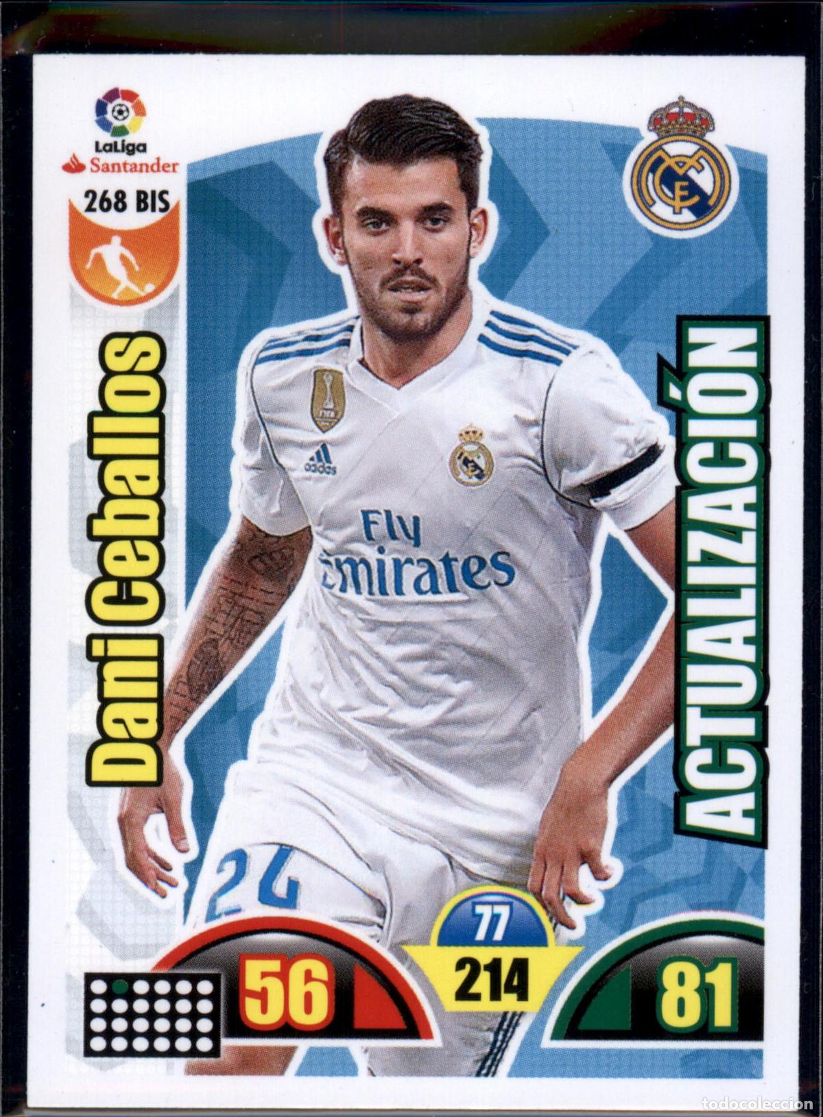 Figurine di Calcio: Dani Ceballos Actualizaci&oacute;n N&ordm; 268 Bis Madrid Liga Santander Adrenalyn XL 2017 2018 Panini 17 18