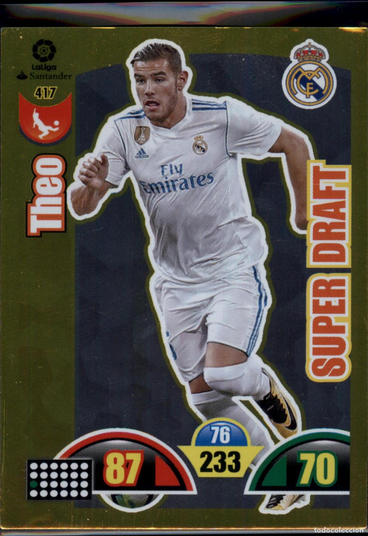 Fu&szlig;ball-Sticker: Theo Super Draft N&ordm; 417 Real Madrid LaLiga Santander Adrenalyn XL 2017 2018 Panini 17 18