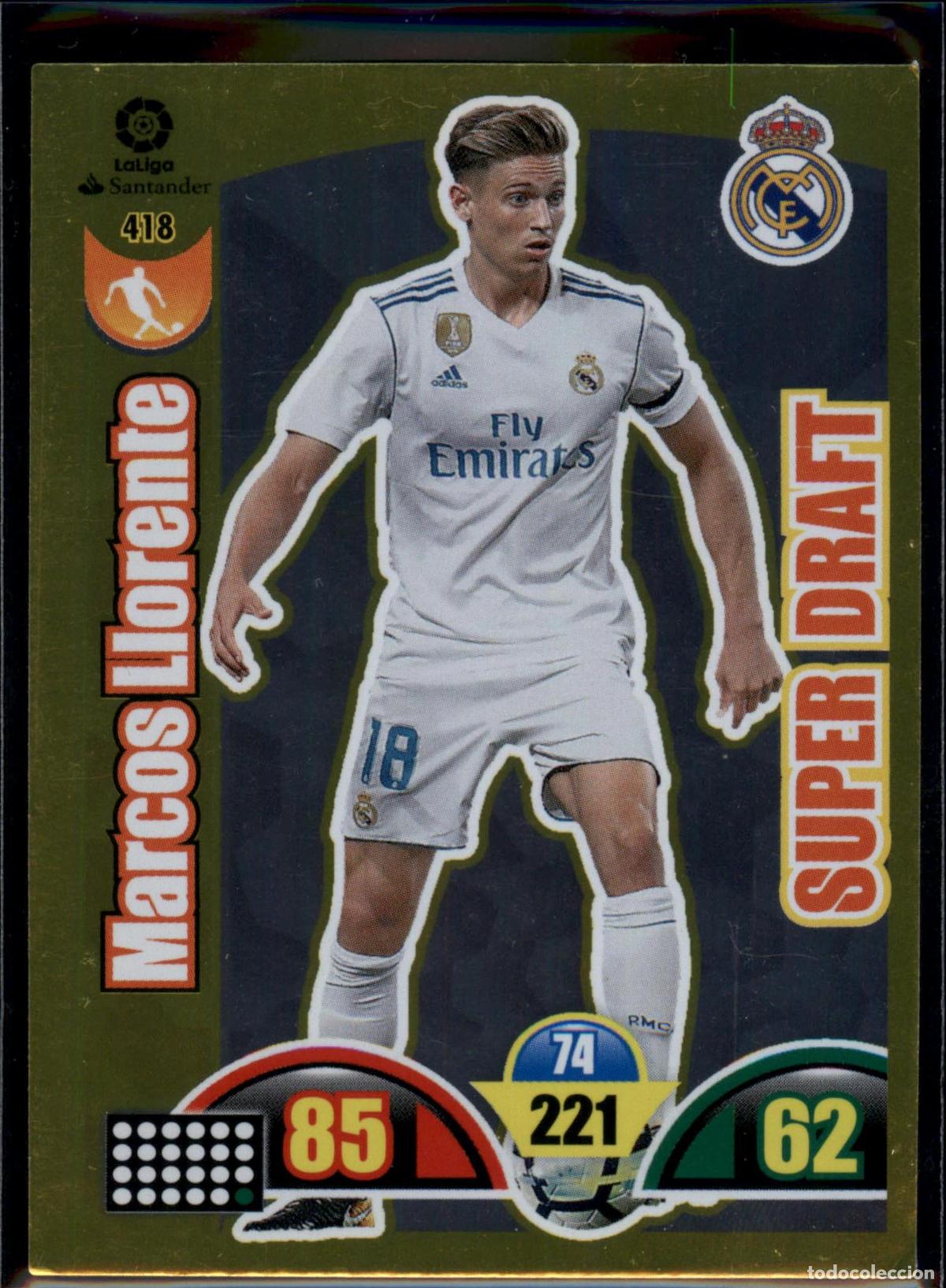 Fu&szlig;ball-Sticker: Marcos Llorente Super Draft N&ordm; 418 Real Madrid LaLiga Santander Adrenalyn XL 2017 2018 Panini 17 18