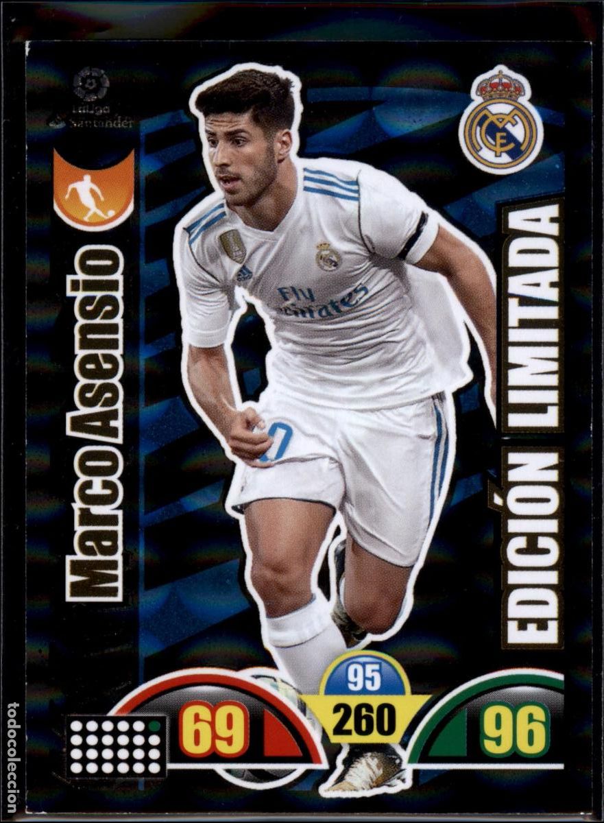 Cromos de f&uacute;tbol: Marco Asensio Edici&oacute;n Limitada Real Madrid LaLiga Santander Adrenalyn XL 2017 2018 Panini 17 18