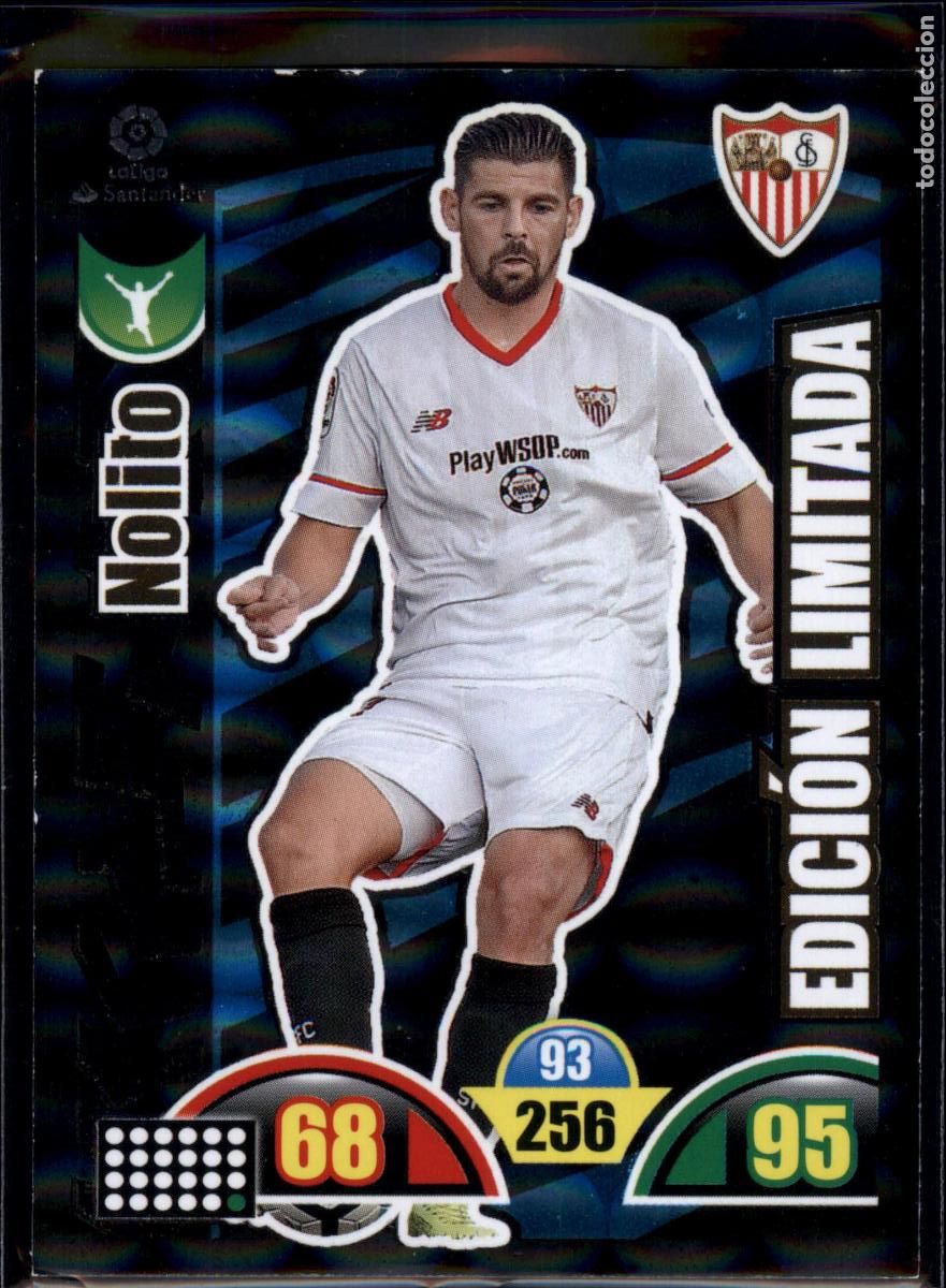 Cromos de f&uacute;tbol: Nolito Edici&oacute;n Limitada Sevilla FC LaLiga Santander Adrenalyn XL 2017 2018 Panini 17 18