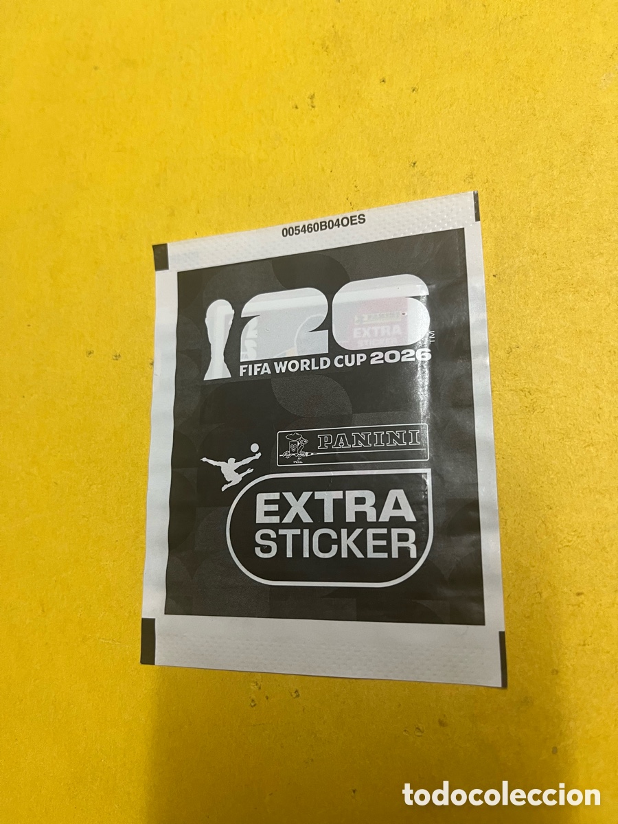 Fu&szlig;ball-Sticker: Paquete Sobre Cromos Extra Sticker Negro con n&uacute;mero Mundial 2026 MUY RARO