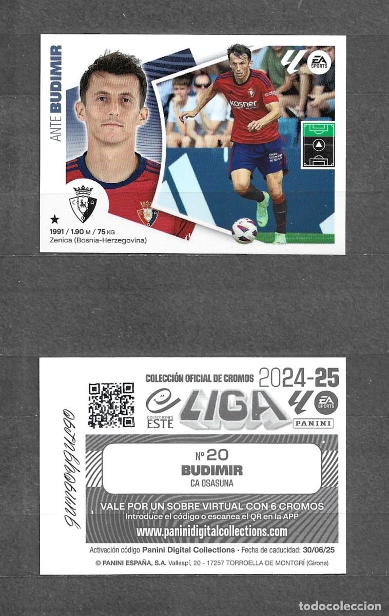 Cromos de f&uacute;tbol: Liga este 24/25 - Budimir - N&ordm; 20 - CA Osasuna