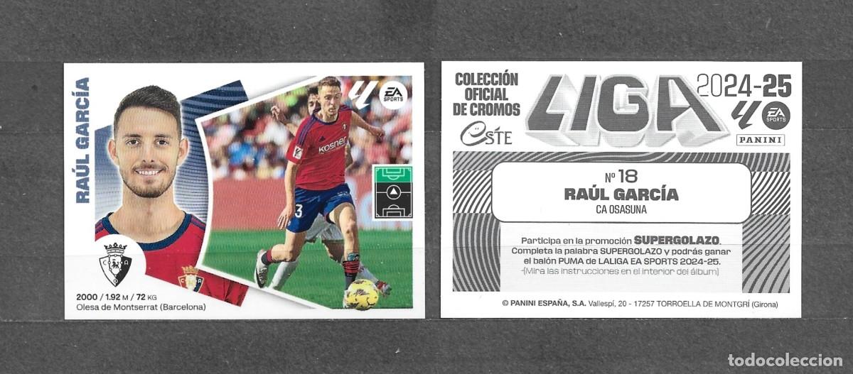 Cromos de f&uacute;tbol: Liga este 24/25 - Ra&uacute;l Garc&iacute;a - N&ordm; 18 - CA Osasuna