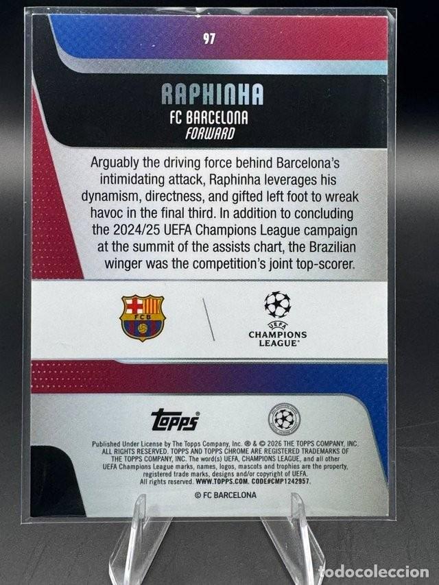 Cromos de f&uacute;tbol: Raphinha Chrome UEFA 2025-26 #97 - Foto 2