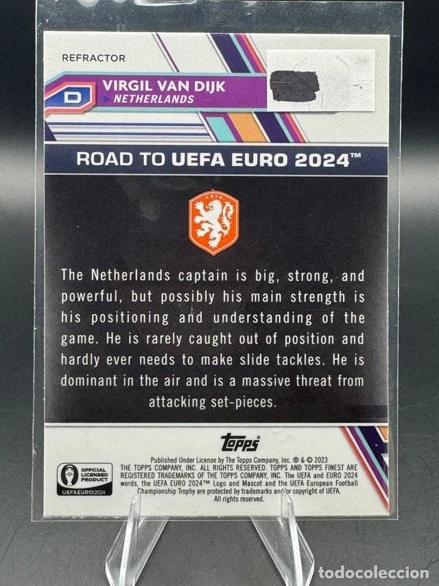Cromos de f&uacute;tbol: Van Dijk Finest Euro 2024 Refractor #54 - Foto 2