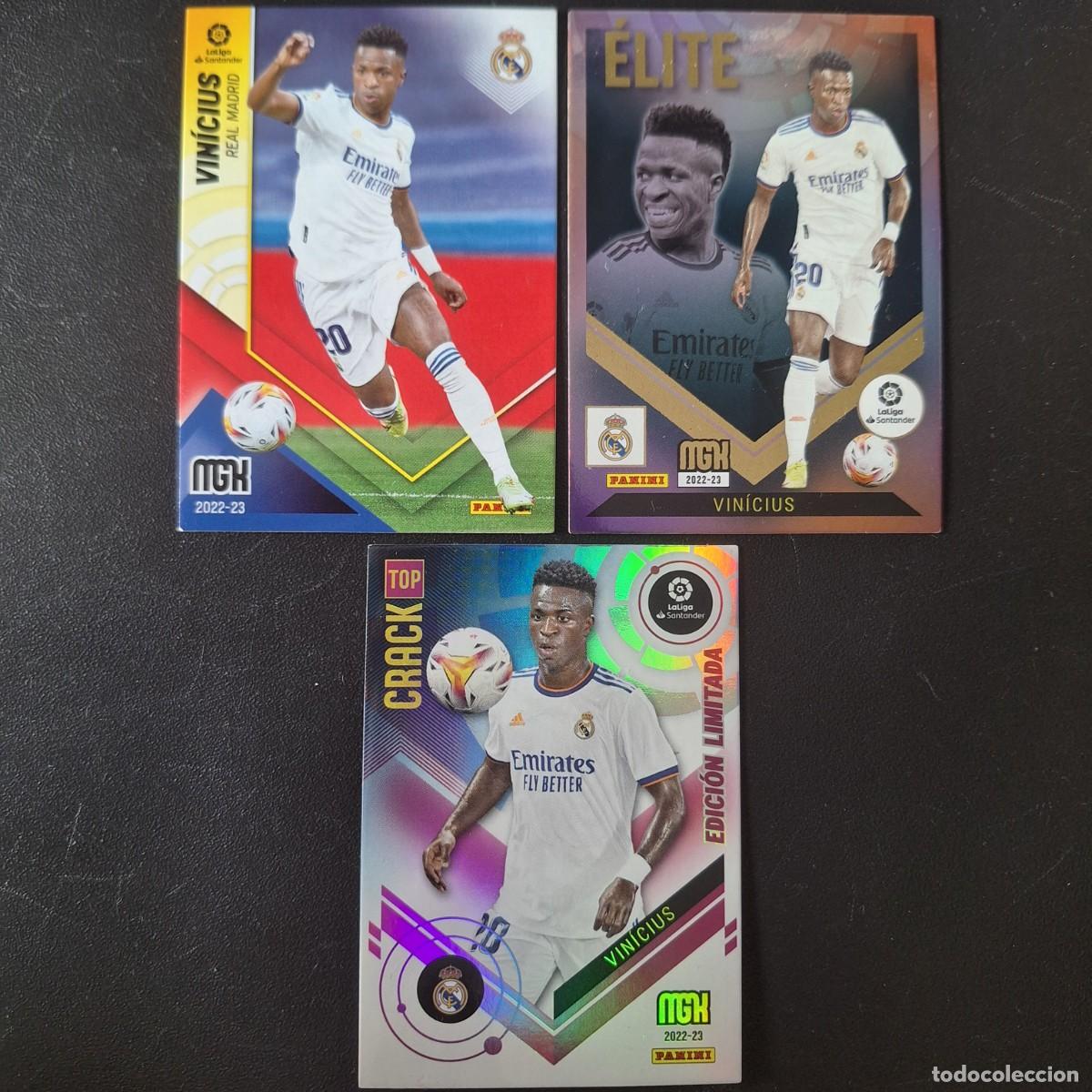 Cromos de f&uacute;tbol: LOTE 3 CARTAS VINICIUS 224 9 &Eacute;LITE EDICI&Oacute;N LIMITADA - REAL MADRID PANINI MEGACRACKS 2022 2023 22 23