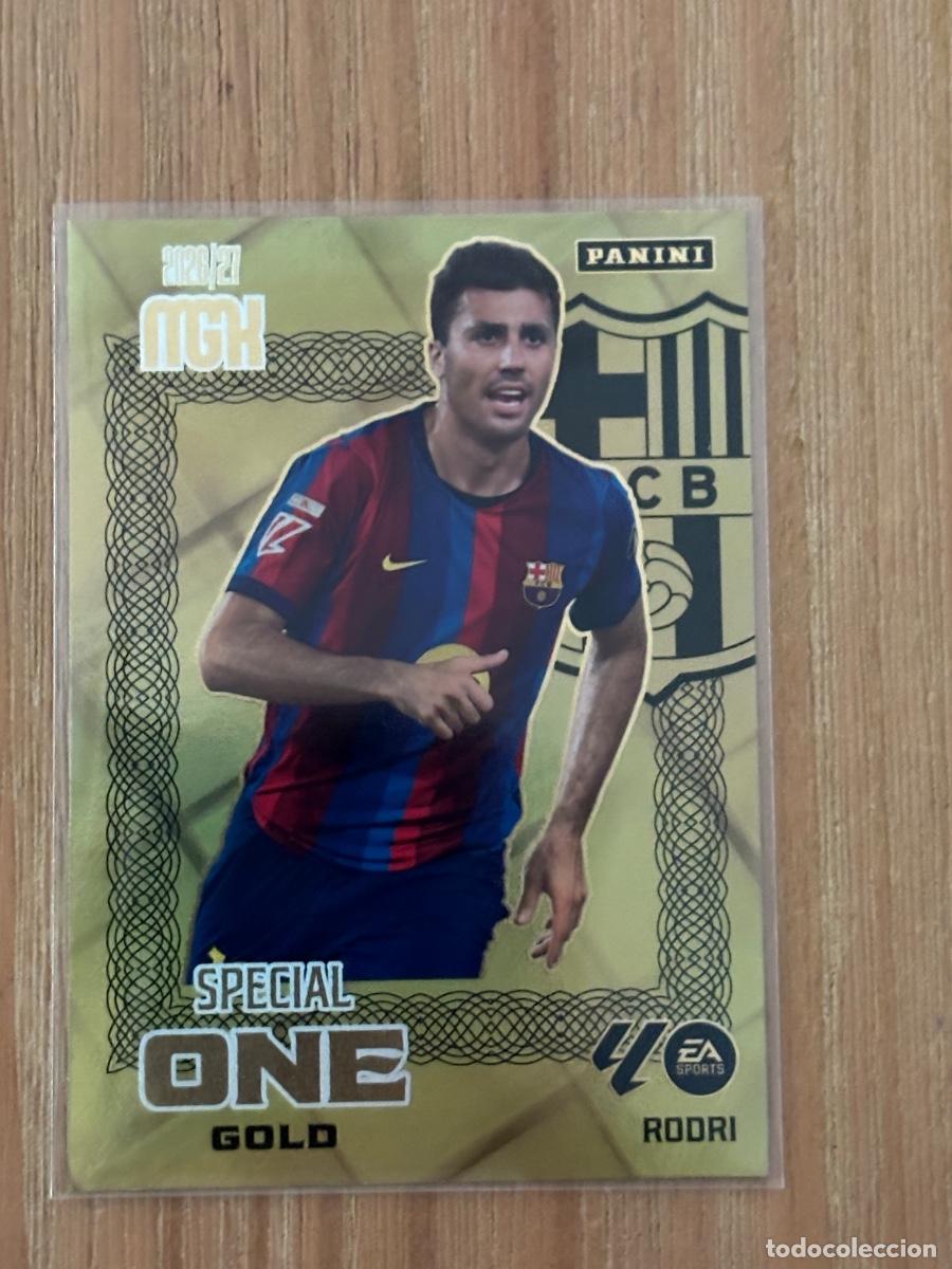 Cromos de f&uacute;tbol: CROMO PANINI MEGACRACKS MGK 2026-27 26-27 NUEVO SPECIAL ONE GOLD RODRI