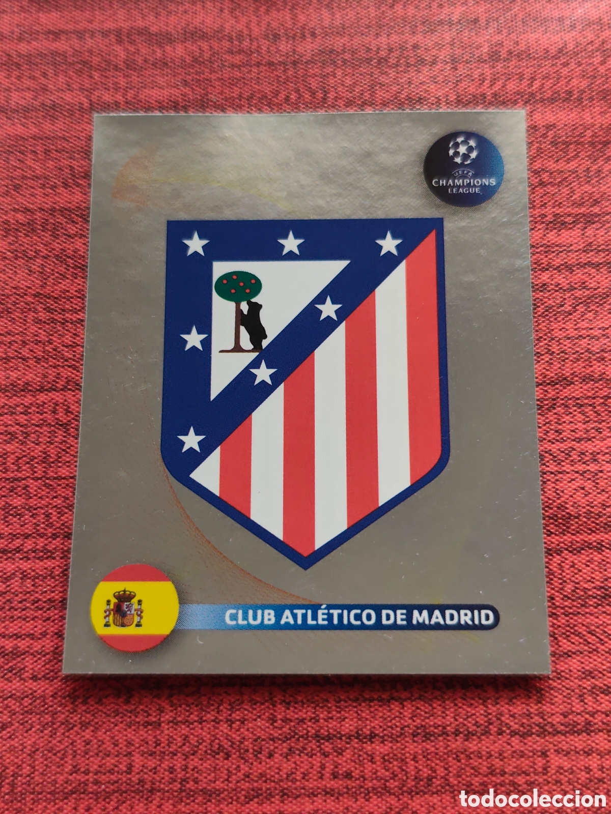 Cromos de f&uacute;tbol: 77 ESCUDO ATL&Eacute;TICO MADRID UEFA CHAMPIONS LEAGUE 2008 2009 PANINI