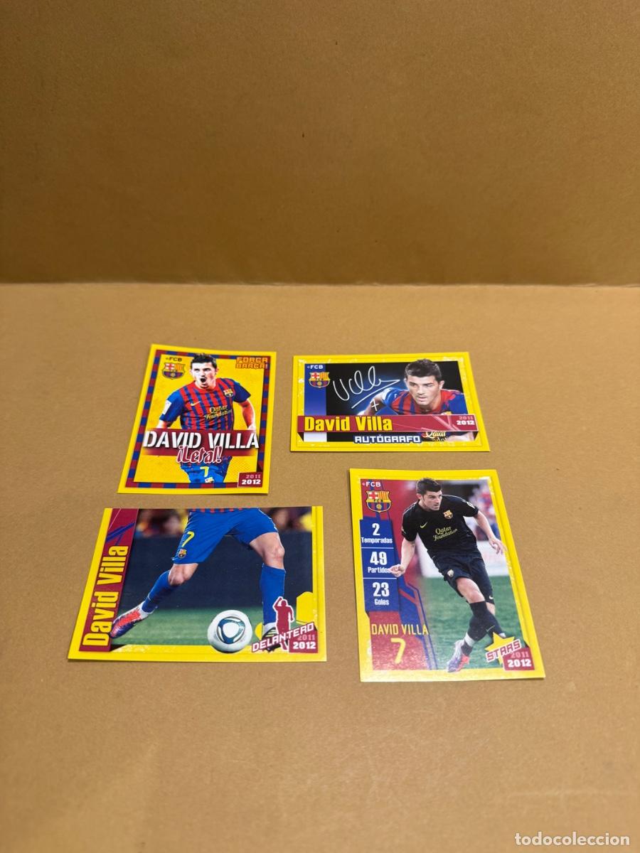 Cromos de f&uacute;tbol: VILLA F.C BARCELONA LOTE 4 CROMOS NUNCA PEGADOS PANINI / COMPRA M&Iacute;NIMA 5&euro;