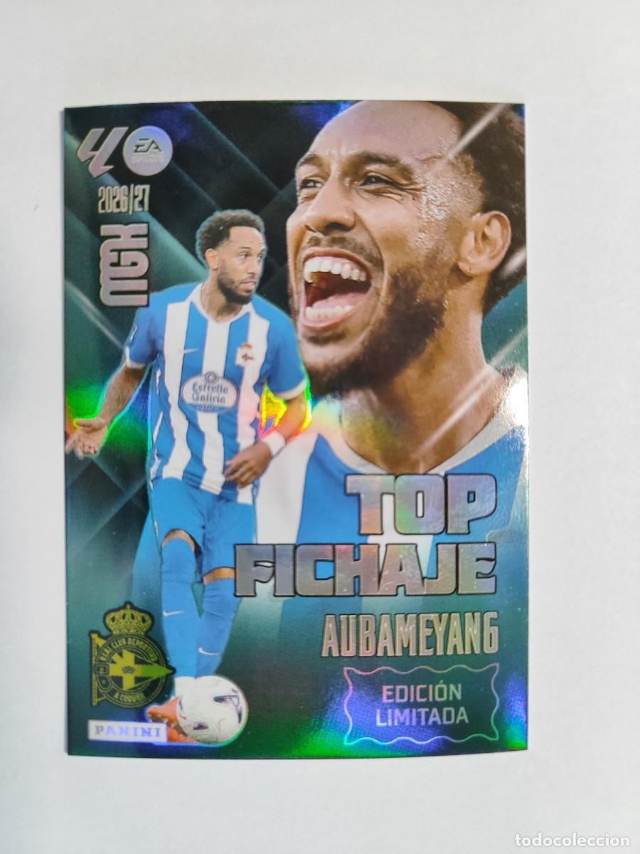 Cromos de f&uacute;tbol: MEGACRACKS 26/27 CARD EDICION LIMITADA TOP FICHAJE AUBAMEYANG DEPORTIVO DE LA CORU&Ntilde;A EDIC