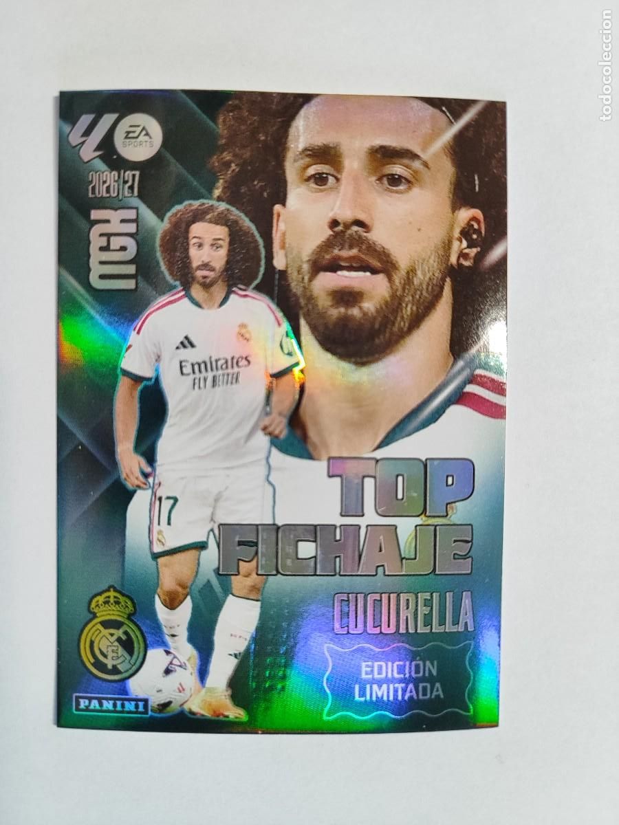 Cromos de f&uacute;tbol: MEGACRACKS 26/27 CARD EDICION LIMITADA TOP FICHAJE CUCURELLA REAL MADRID