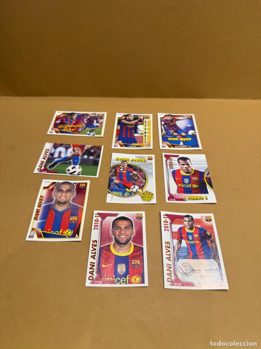 Cromos de f&uacute;tbol: DANI ALVES F.C BARCELONA LOTE 9 CROMOS NUNCA PEGADOS PANINI / COMPRA M&Iacute;NIMA 5&euro;