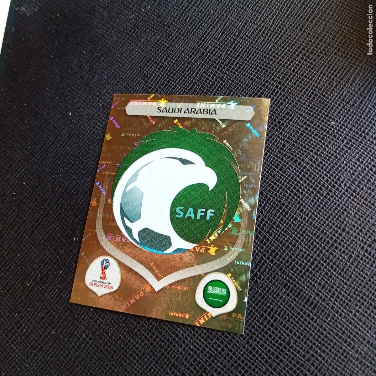 Cromos de f&uacute;tbol: 52 ESCUDO ARABIA SAUDI PANINI MUNDIAL RUSIA 2018 CROMO FUTBOL 18 - SIN PEGAR - /CJ2
