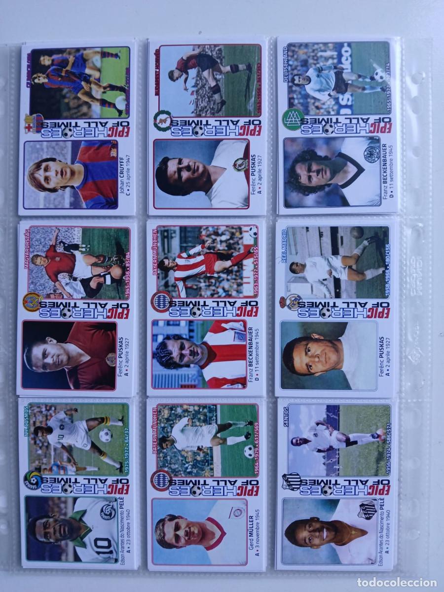 Cromos de f&uacute;tbol: EPIC HEROES OF ALL TIMES. 50 FICHAS TRADING CARD de grandes jugadores: Pele-Eusebio-Maradona- Cruyff