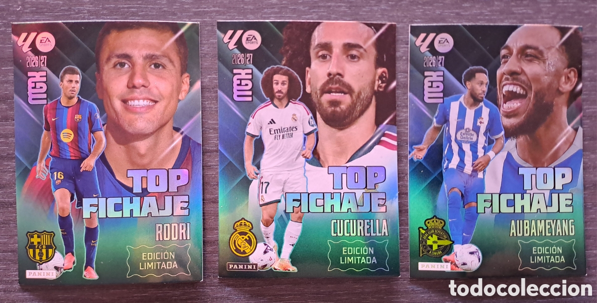 Cromos de f&uacute;tbol: 3 tarjetas Top Fichajes Megacracks 26-27 Pack de 3 tarjetas Top Fichajes revista jugon 235