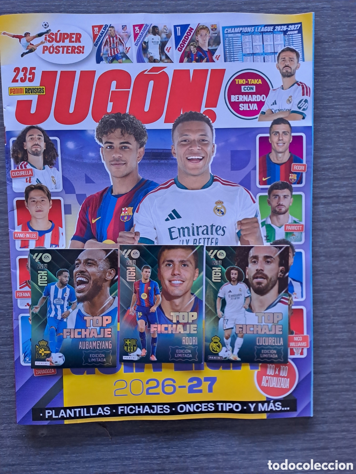 Fu&szlig;ball-Sticker: Jug&oacute;n 235 + 3 tarjetas Top Fichajes Megacracks