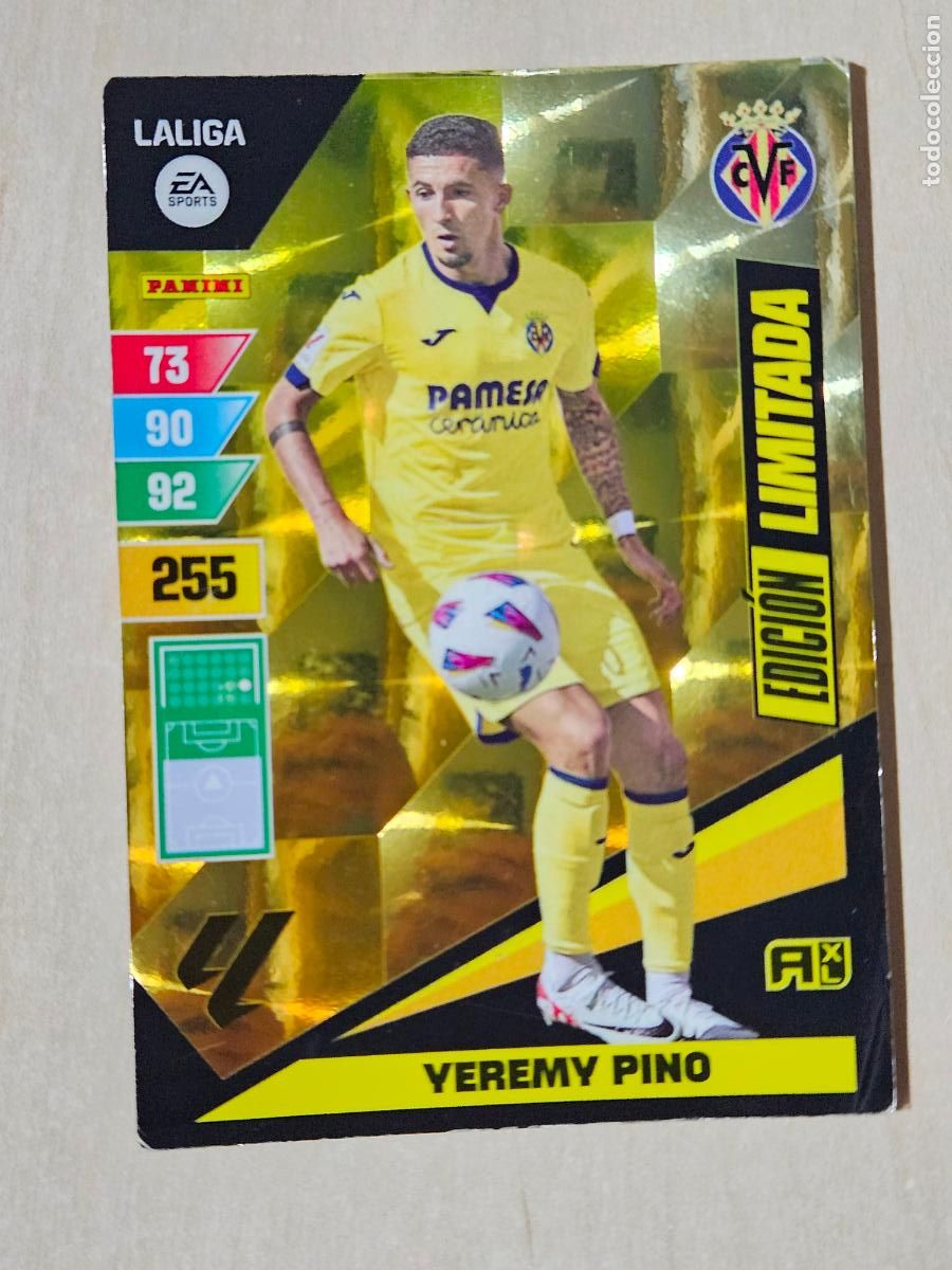 Cromos de f&uacute;tbol: FICHA YEREMY PINO - ADRENALYN 23 24 - PANINI 2023 - 24 - CROMO - EDICION LIMITADA