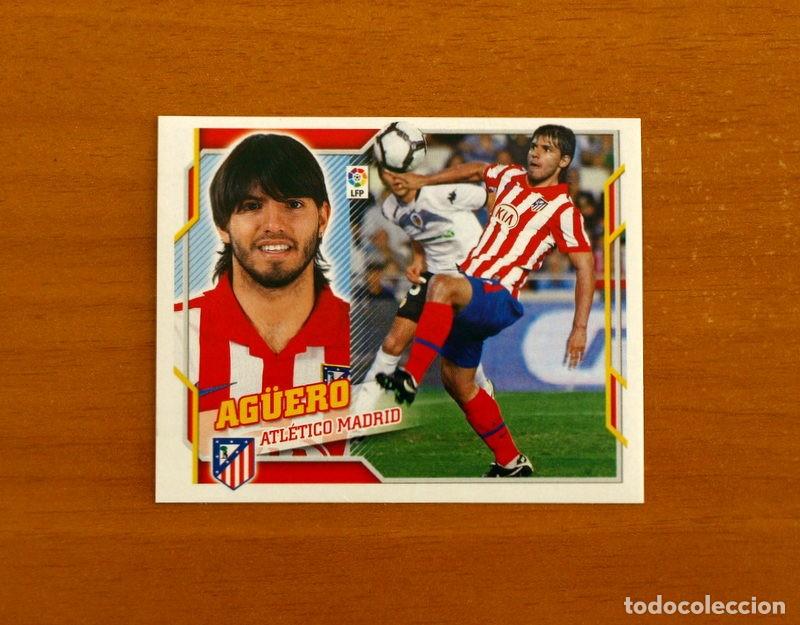 Cromos de f&uacute;tbol: Atl&eacute;tico Madrid - Kun Ag&uuml;ero N&ordm; 16 - Liga 2010-2011, 10-11 - Ediciones Este - Nunca pegado